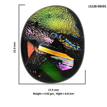 Dichroic Glass Doublet 17.5x21.5x6.8 mm Oval Shape Polished Gemstone LS128-06591