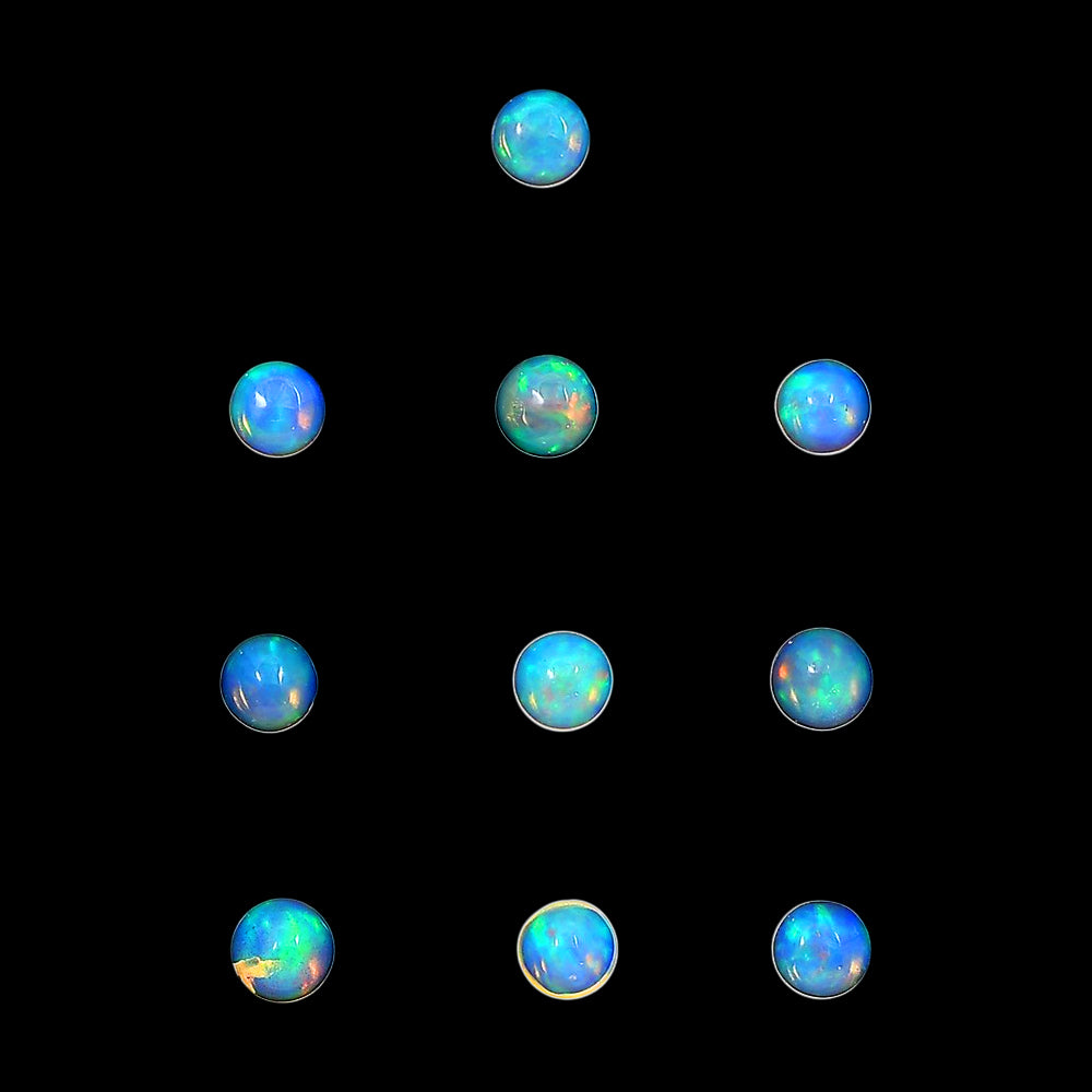 Ethiopian Opal 10 Piece 5x5x3 mm Round Shape Polished Gemstone LS129-06633
