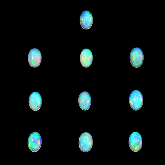 Ethiopian Opal 10 Piece 4x6x3 mm Oval Shape Polished Gemstone LS129-06639