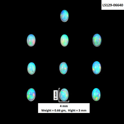 Ethiopian Opal 10 Piece 4x6x3 mm Oval Shape Polished Gemstone LS129-06640