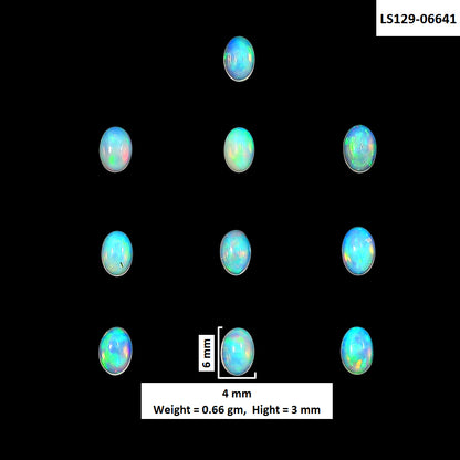 Ethiopian Opal 10 Piece 4x6x3 mm Oval Shape Polished Gemstone LS129-06641