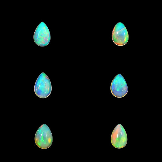 Ethiopian Opal 6 Piece 4x6x2.7 mm Pear Shape Polished Gemstone LS129-06645
