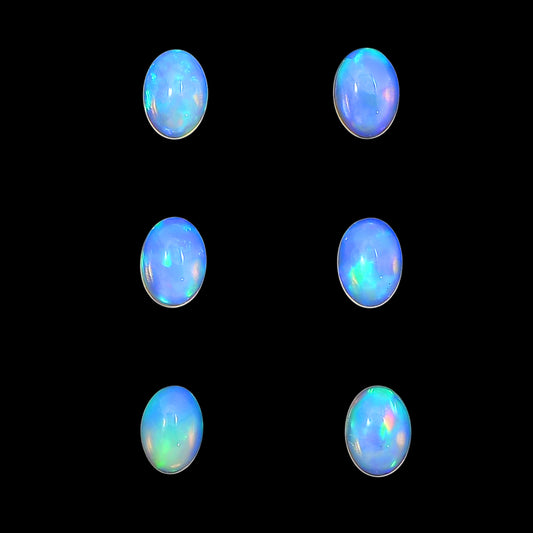 Ethiopian Opal 6 Piece 5x7x3 mm Oval Shape Polished Gemstone LS129-06648