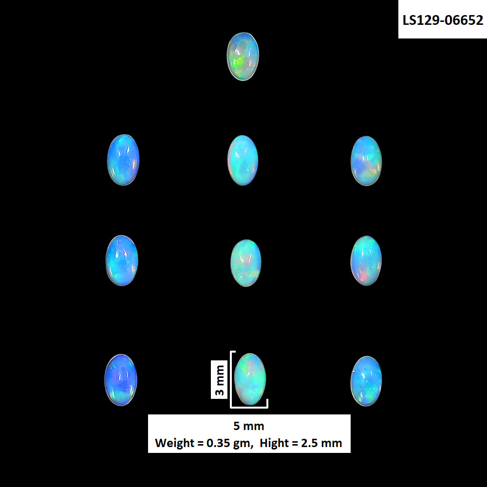 Ethiopian Opal 10 Piece 3x5x2.5 mm Oval Shape Polished Gemstone LS129-06652