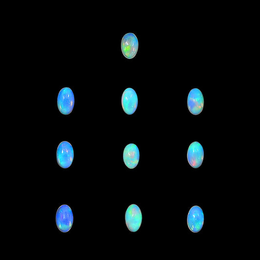 Ethiopian Opal 10 Piece 3x5x2.5 mm Oval Shape Polished Gemstone LS129-06655