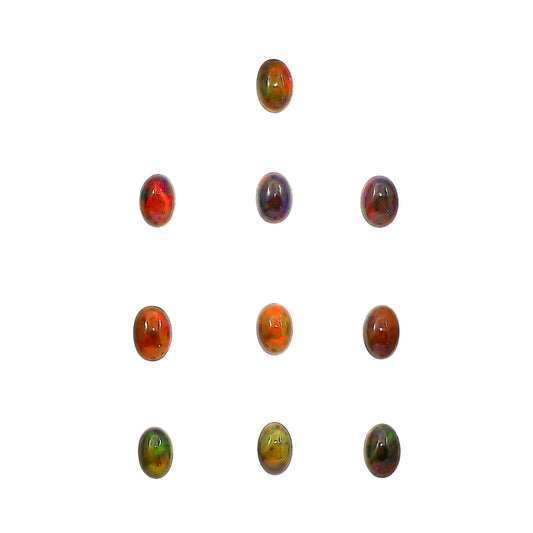 Black Ethiopian Opal 10 Piece 4x6x2.5 mm Oval Shape Polished Gemstone LS129-06657