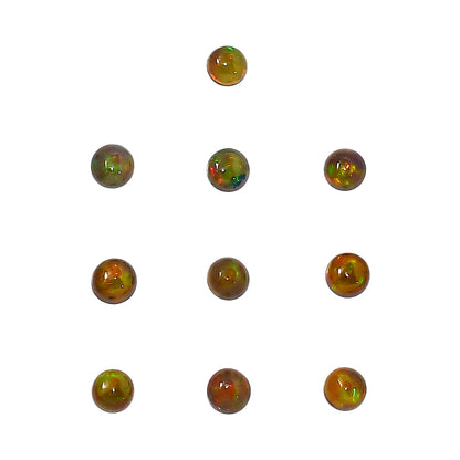 Black Ethiopian Opal 10 Piece 4x4x2.5 mm Round Shape Polished Gemstone LS129-06663