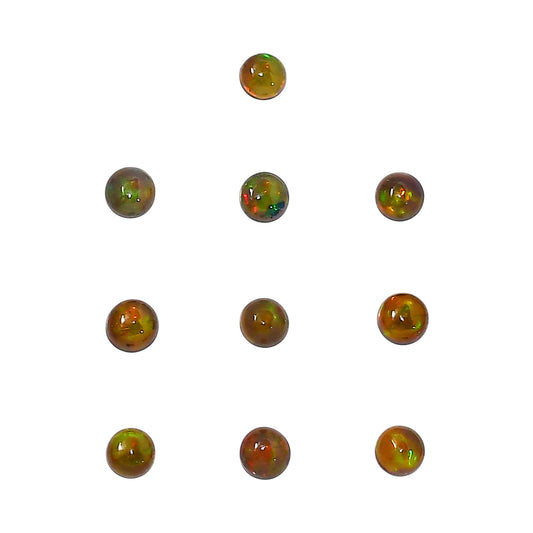 Black Ethiopian Opal 10 Piece 4x4x2.5 mm Round Shape Polished Gemstone LS129-06664