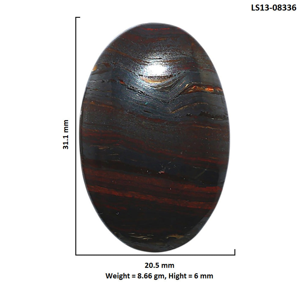 Iron Tiger Eye 20.5x31.1x6 mm Oval Shape Polished Gemstone LS13-08336