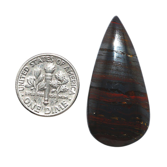 Iron Tiger Eye 17.7x36.55x5 mm Pear Shape Polished Gemstone LS13-08338