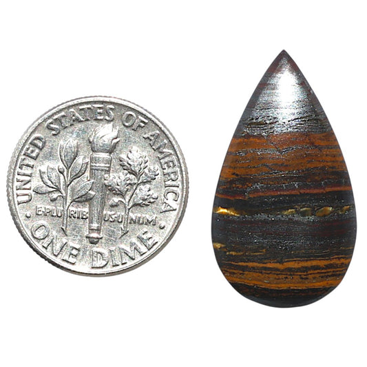 Iron Tiger Eye 14.5x25.5x3 mm Pear Shape Polished Gemstone LS13-08340