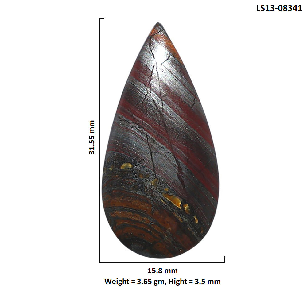 Iron Tiger Eye 15.8x31.55x3.5 mm Pear Shape Polished Gemstone LS13-08341
