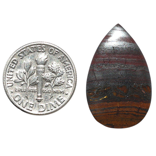 Iron Tiger Eye 16x25.35x2.7 mm Pear Shape Polished Gemstone LS13-08346