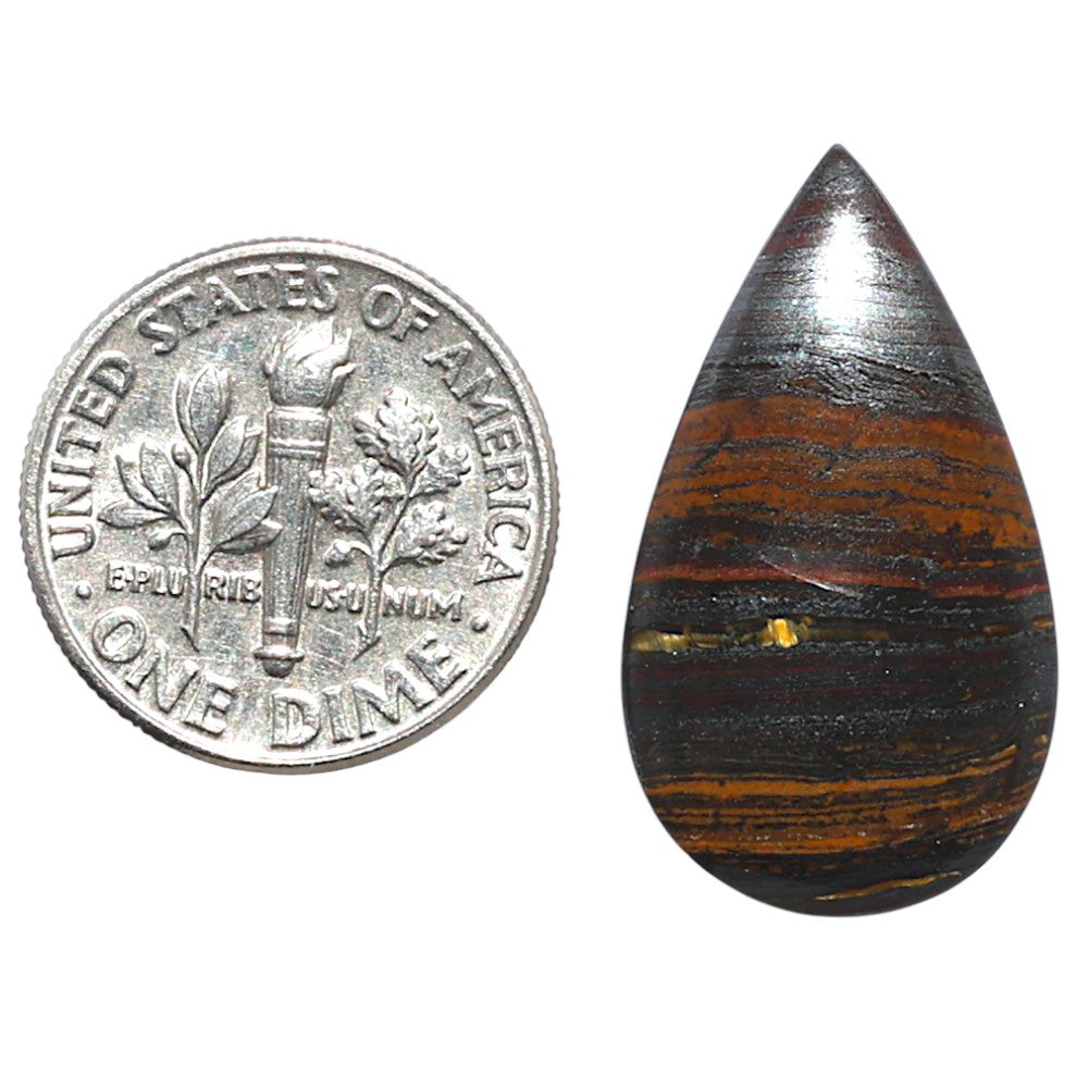 Iron Tiger Eye 14.6x25.7x3 mm Pear Shape Polished Gemstone LS13-08347