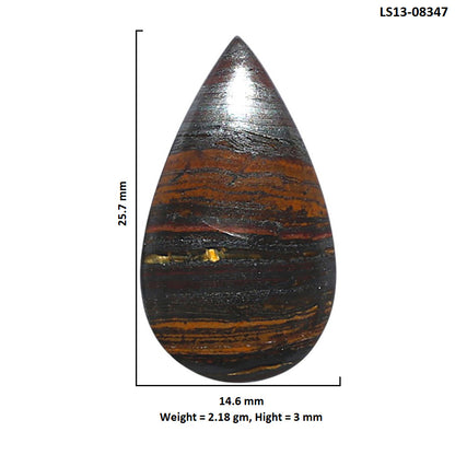 Iron Tiger Eye 14.6x25.7x3 mm Pear Shape Polished Gemstone LS13-08347