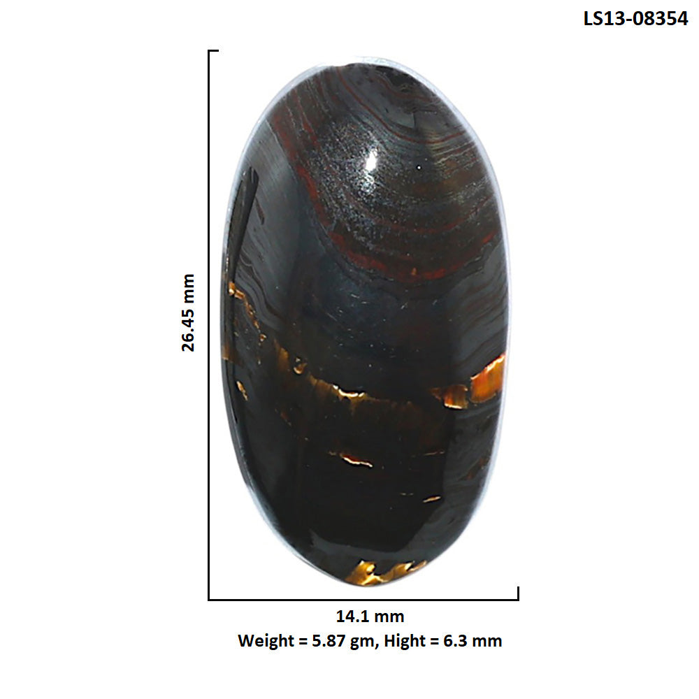 Iron Tiger Eye 14.1x26.45x6.3 mm Oval Shape Polished Gemstone LS13-08354