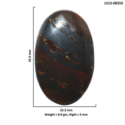 Iron Tiger Eye 22.3x35.6x5 mm Oval Shape Polished Gemstone LS13-08355