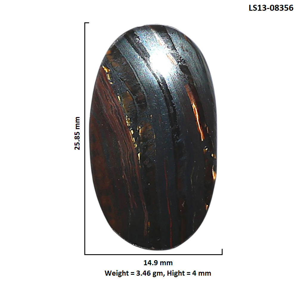 Iron Tiger Eye 14.9x25.85x4 mm Oval Shape Polished Gemstone LS13-08356