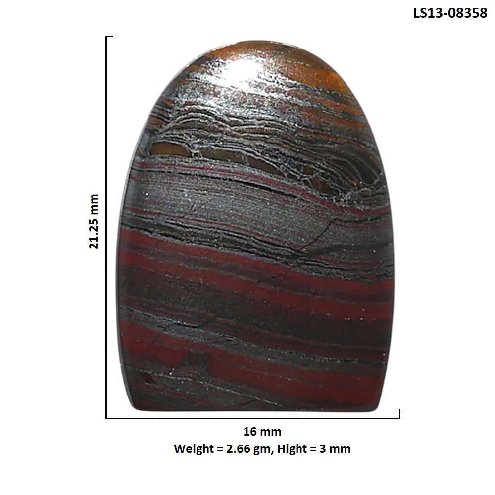 Iron Tiger Eye 16x21.25x3 mm Fancy Shape Polished Gemstone LS13-08358