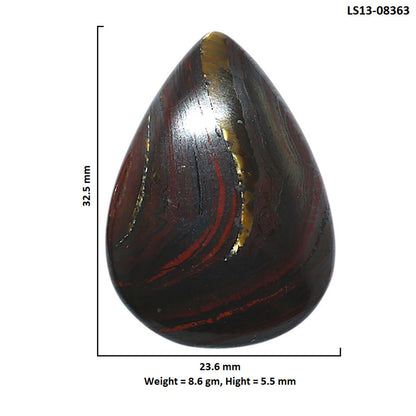 Iron Tiger Eye 23.6x32.5x5.5 mm Pear Shape Polished Gemstone LS13-08363