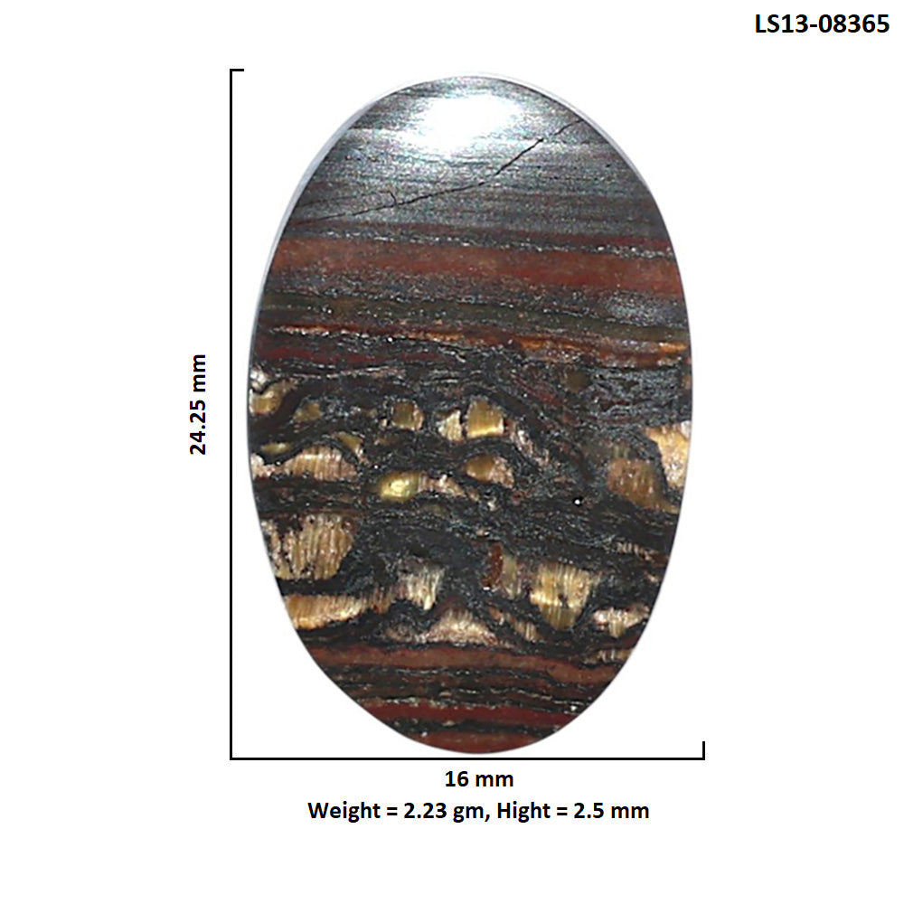 Iron Tiger Eye 16x24.25x2.5 mm Oval Shape Polished Gemstone LS13-08365