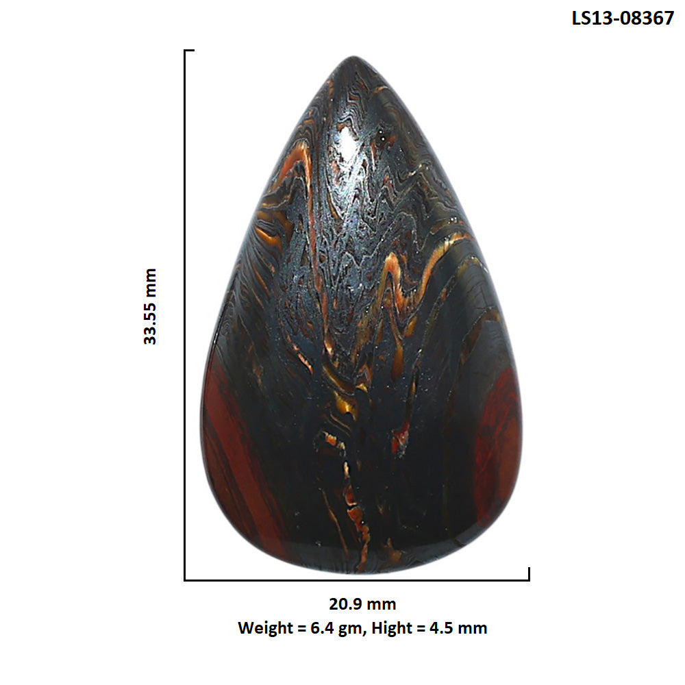 Iron Tiger Eye 20.9x33.55x4.5 mm Pear Shape Polished Gemstone LS13-08367