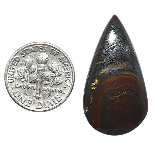 Iron Tiger Eye 16.5x30.6x5 mm Pear Shape Polished Gemstone LS13-08375