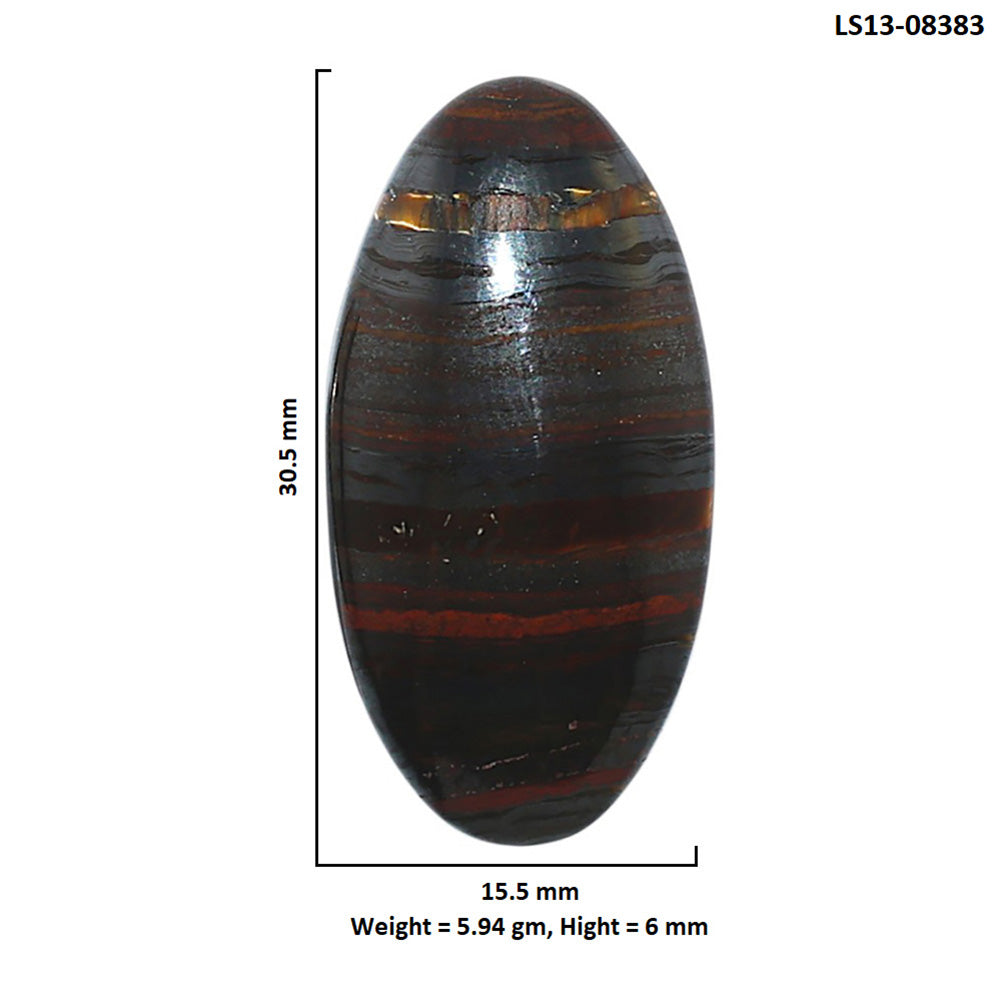 Iron Tiger Eye 15.5x30.5x6 mm Oval Shape Polished Gemstone LS13-08383