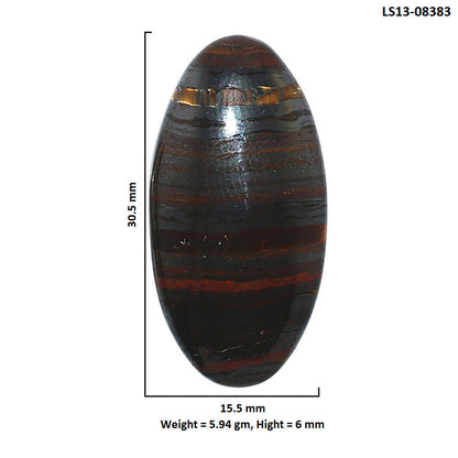 Iron Tiger Eye 15.5x30.5x6 mm Oval Shape Polished Gemstone LS13-08383