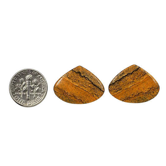 Picture Jasper Pair 17.75x23.6x4 mm Heart Shape Polished Gemstone LS130-06672