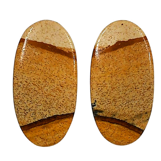 Picture Jasper Pair 13.4x26.3x4 mm Oval Shape Polished Gemstone LS130-06673
