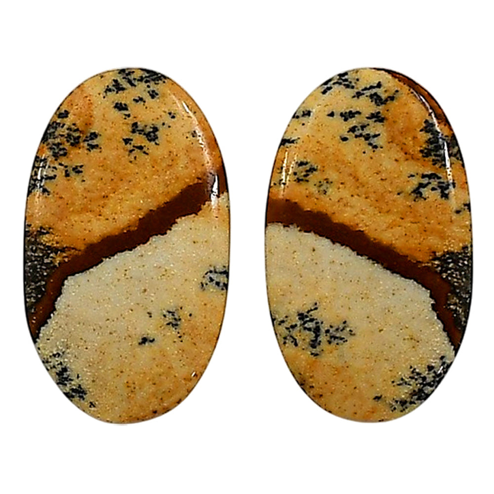 Picture Jasper Pair 14.4x24.5x4 mm Oval Shape Polished Gemstone LS130-06677