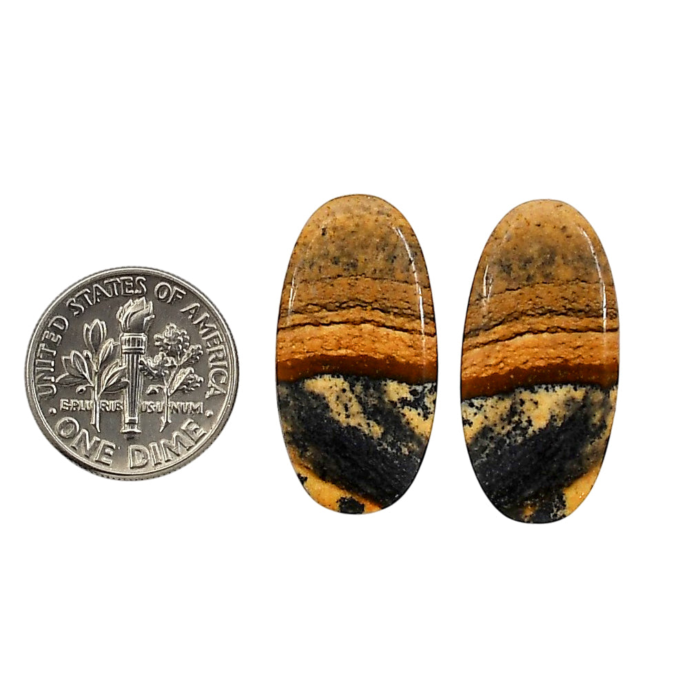 Picture Jasper Pair 13.4x26.8x3.5 mm Oval Shape Polished Gemstone LS130-06680