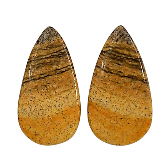 Picture Jasper Pair 12.9x24x3.7 mm Pear Shape Polished Gemstone LS130-06681