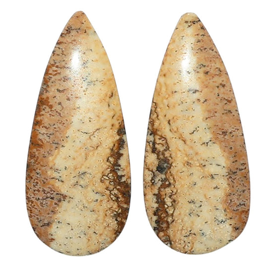 Picture Jasper Pair 10.8x24.8x3.5 mm Pear Shape Polished Gemstone LS130-07339