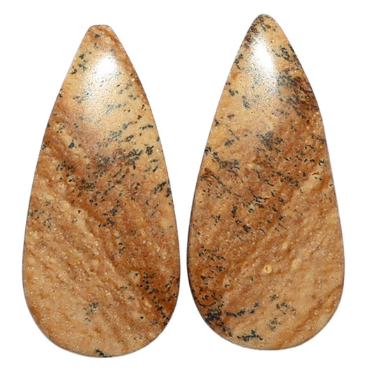 Picture Jasper Pair 12.1x25.7x3.5 mm Pear Shape Polished Gemstone LS130-07344