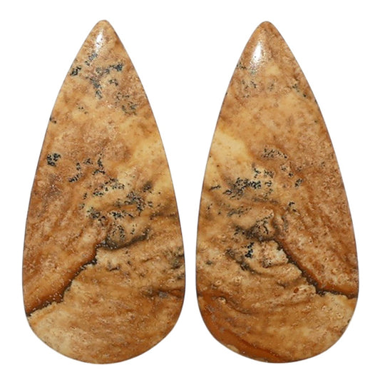 Picture Jasper Pair 12.5x26.2x3.5 mm Pear Shape Polished Gemstone LS130-07346