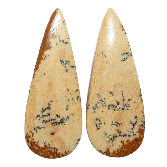 Picture Jasper Pair 11.3x29.15x3 mm Pear Shape Polished Gemstone LS130-07350