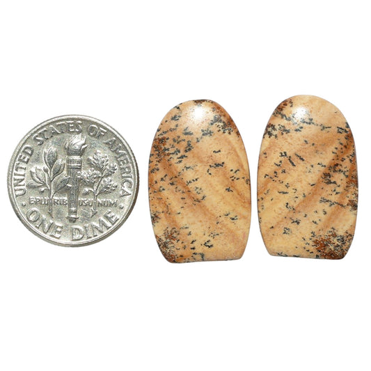 Picture Jasper Pair 13.7x21.8x4 mm Fancy Shape Polished Gemstone LS130-07352