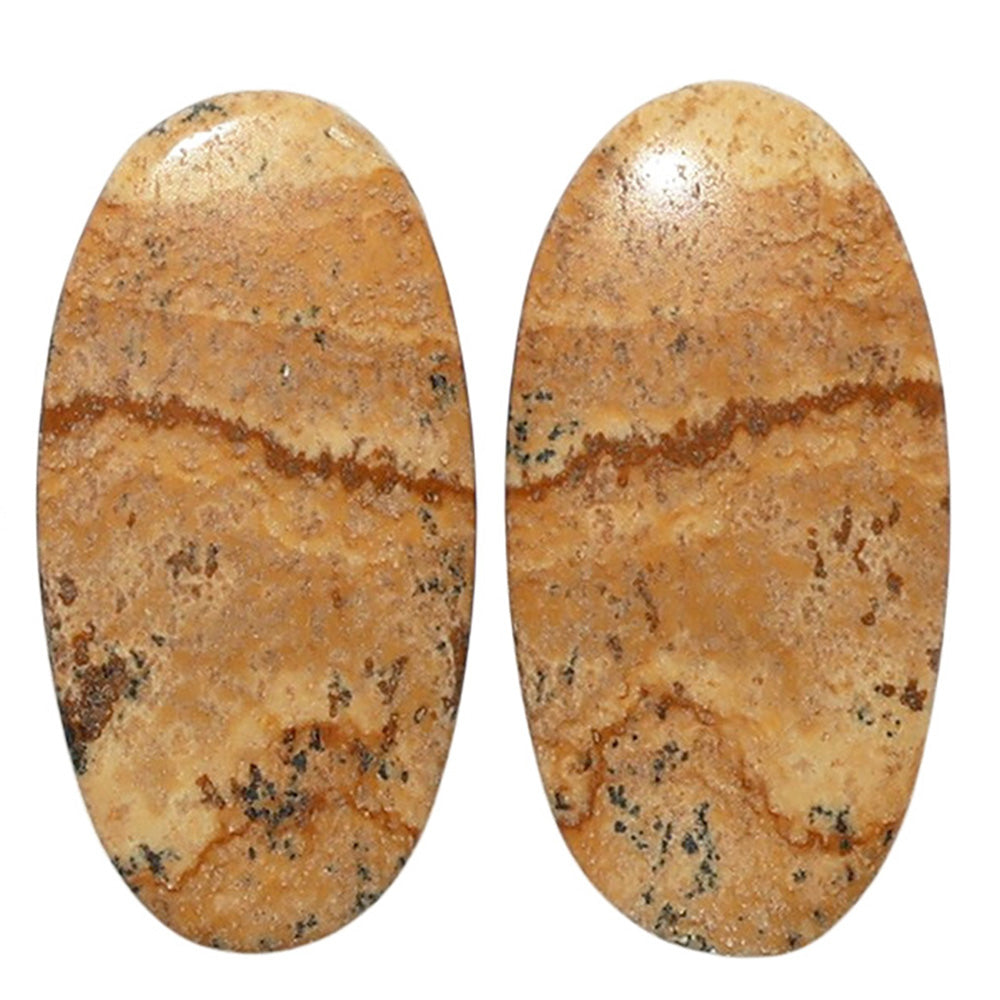 Picture Jasper Pair 12.7x24.9x4 mm Oval Shape Polished Gemstone LS130-07353