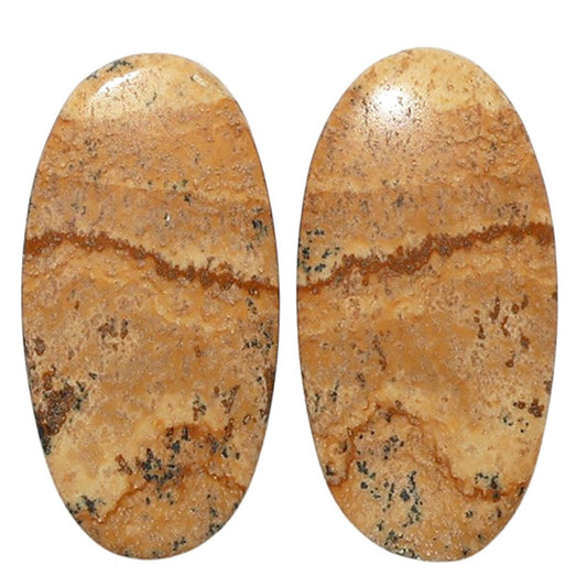 Picture Jasper Pair 12.7x24.9x4 mm Oval Shape Polished Gemstone LS130-07353