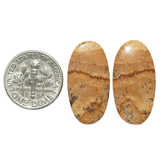 Picture Jasper Pair 12.7x24.9x4 mm Oval Shape Polished Gemstone LS130-07353