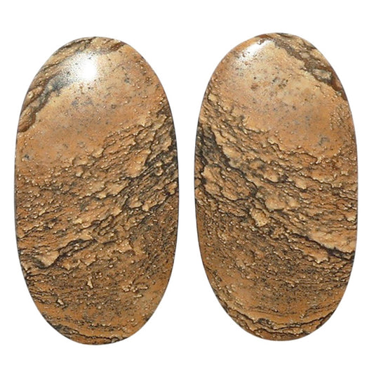 Picture Jasper Pair 14x26x4 mm Oval Shape Polished Gemstone LS130-07355