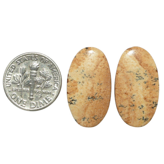 Picture Jasper Pair 13.4x24.2x3.5 mm Oval Shape Polished Gemstone LS130-07356