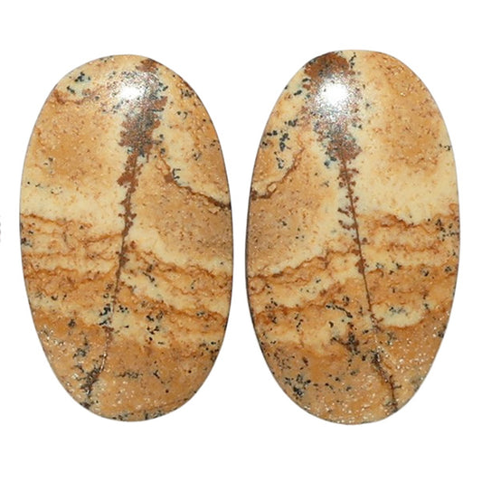 Picture Jasper Pair 12.5x21.7x4 mm Oval Shape Polished Gemstone LS130-07357