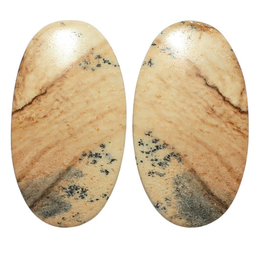 Picture Jasper Pair 13.5x24.3x3.5 mm Oval Shape Polished Gemstone LS130-07359