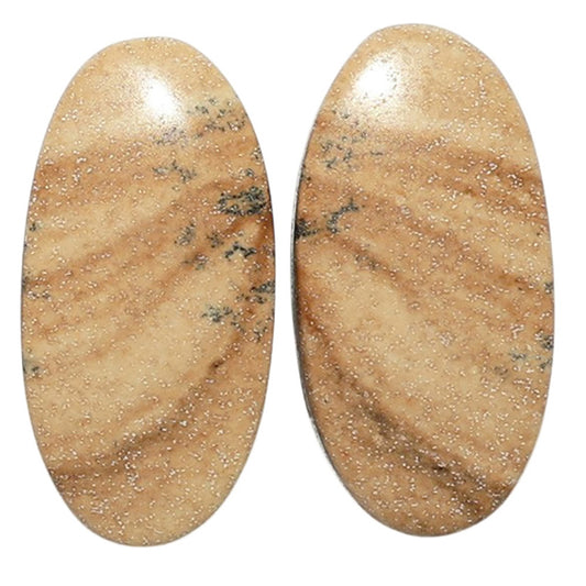Picture Jasper Pair 11.8x23.5x3.8 mm Oval Shape Polished Gemstone LS130-07360