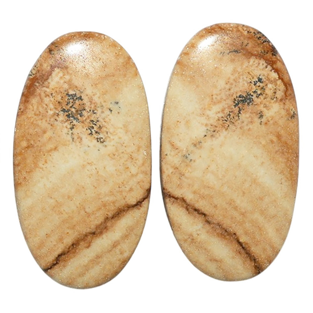 Picture Jasper Pair 13.7x25.3x4 mm Oval Shape Polished Gemstone LS130-07361