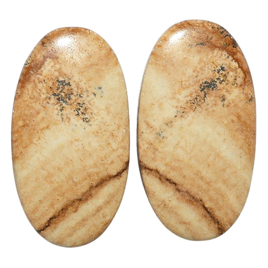 Picture Jasper Pair 13.7x25.3x4 mm Oval Shape Polished Gemstone LS130-07361