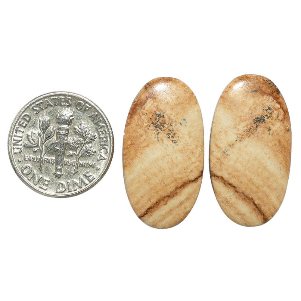 Picture Jasper Pair 13.7x25.3x4 mm Oval Shape Polished Gemstone LS130-07361